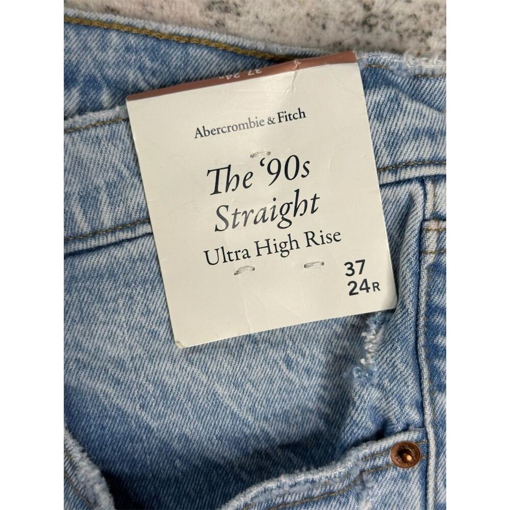 Abercrombie & Fitch Women's Ultra High Rise 90’s Straight Jeans Sz 37 Blue - Picture 5 of 7